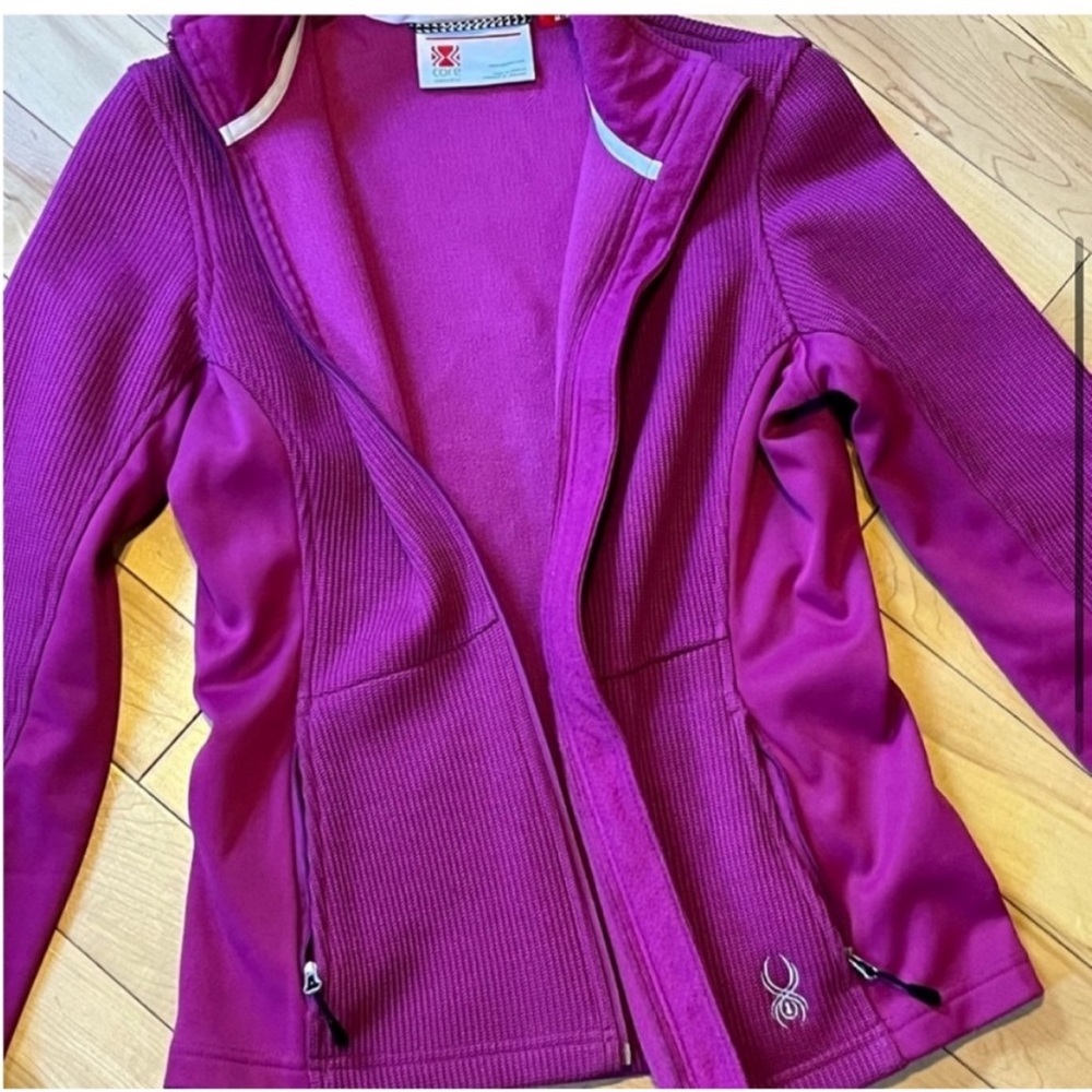 Spyder Core Sweater Zip up Jacket Pink Medium Zip Pockets - Picture 4 of 8